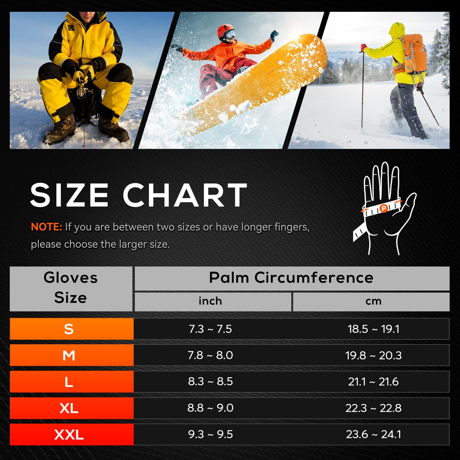 Heated Mittens Gloves for Women Men 7.4V 22.2WH Electric Rechargeable Waterproof Ski Gloves for Winter Work Skiing Snowboarding Hiking Fishing Camping(L)