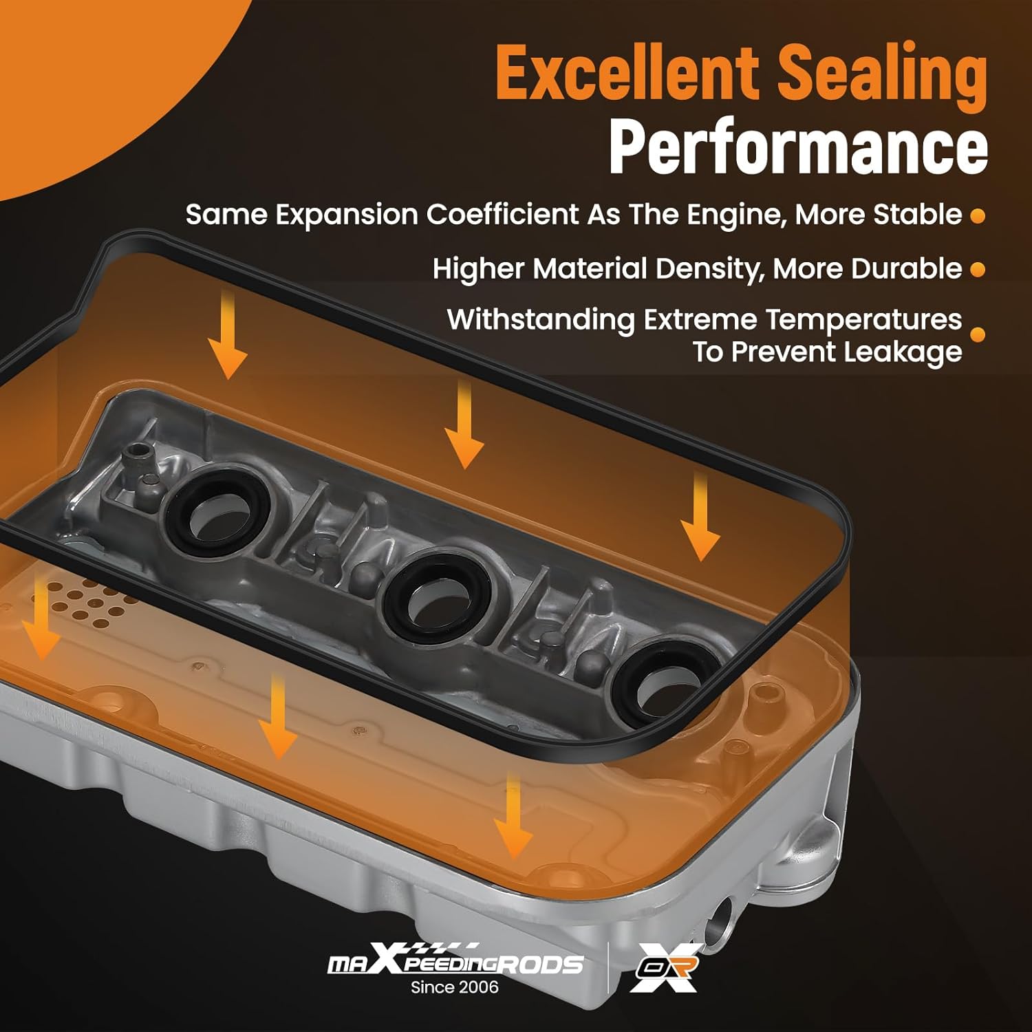 maXpeedingrods Aluminum Engine Valve Cover, for Honda Accord 2008-2012, Odyssey 2008-2017, Crosstour 2010-2012, Pilot 2009-2015, Ridgelin 2009-2014, Replaces# 12320-R70-A00