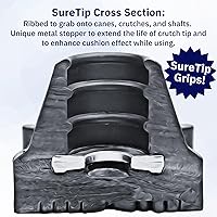 Vista 2 de Puntas de muleta y punta de bastón (2 unidades) – 1 tamaño para todos 3/4" 7/8" pulgadas – Extremo agarre resistente muletas ejes de muletas de alta