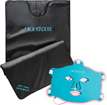 HigherDOSE Detox & Glow Duo - Infrared Sauna Blanket for At-Home Relaxation, Detox & Recovery + Red Light Therapy Face Mask for Cellular Renewal, Fine Lines & Glowing Skin