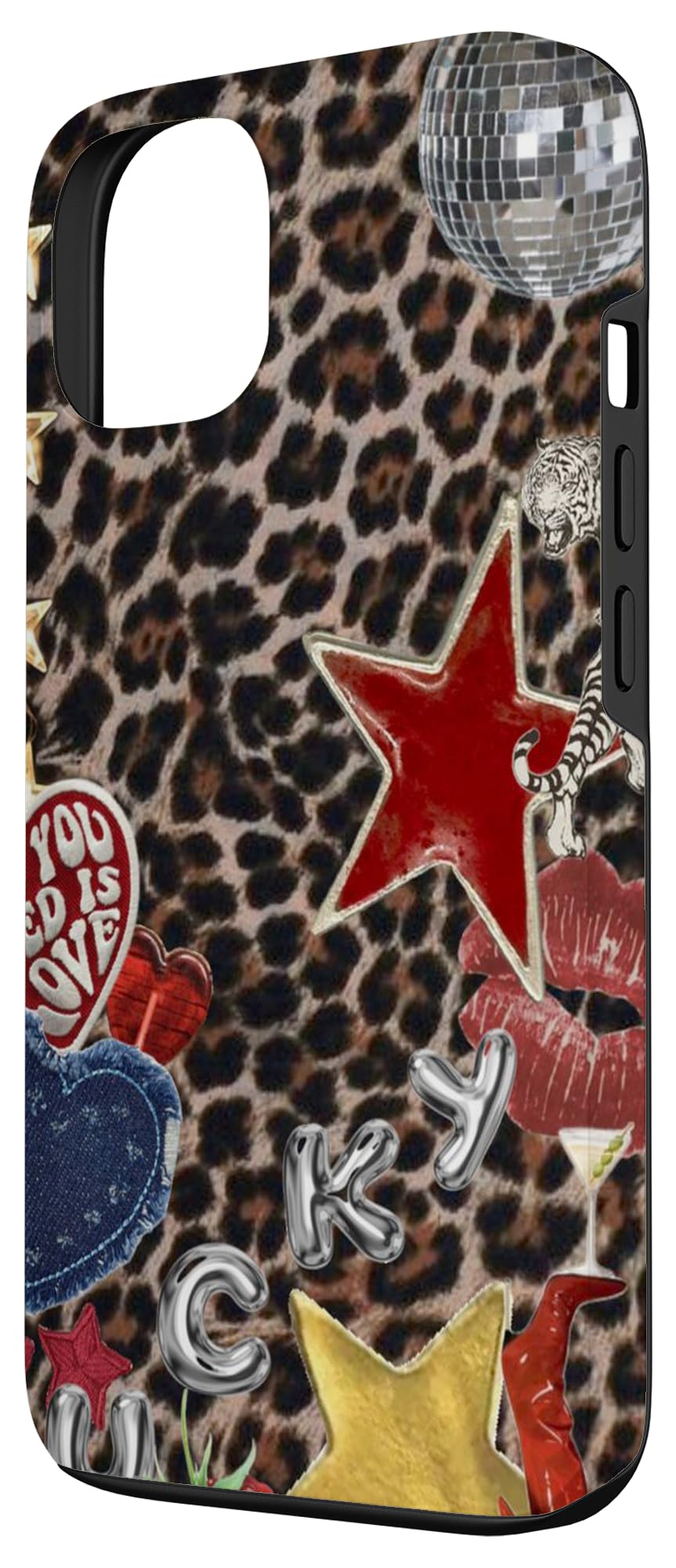Owwiktten Pink Star Cheetah Print Phone Case For