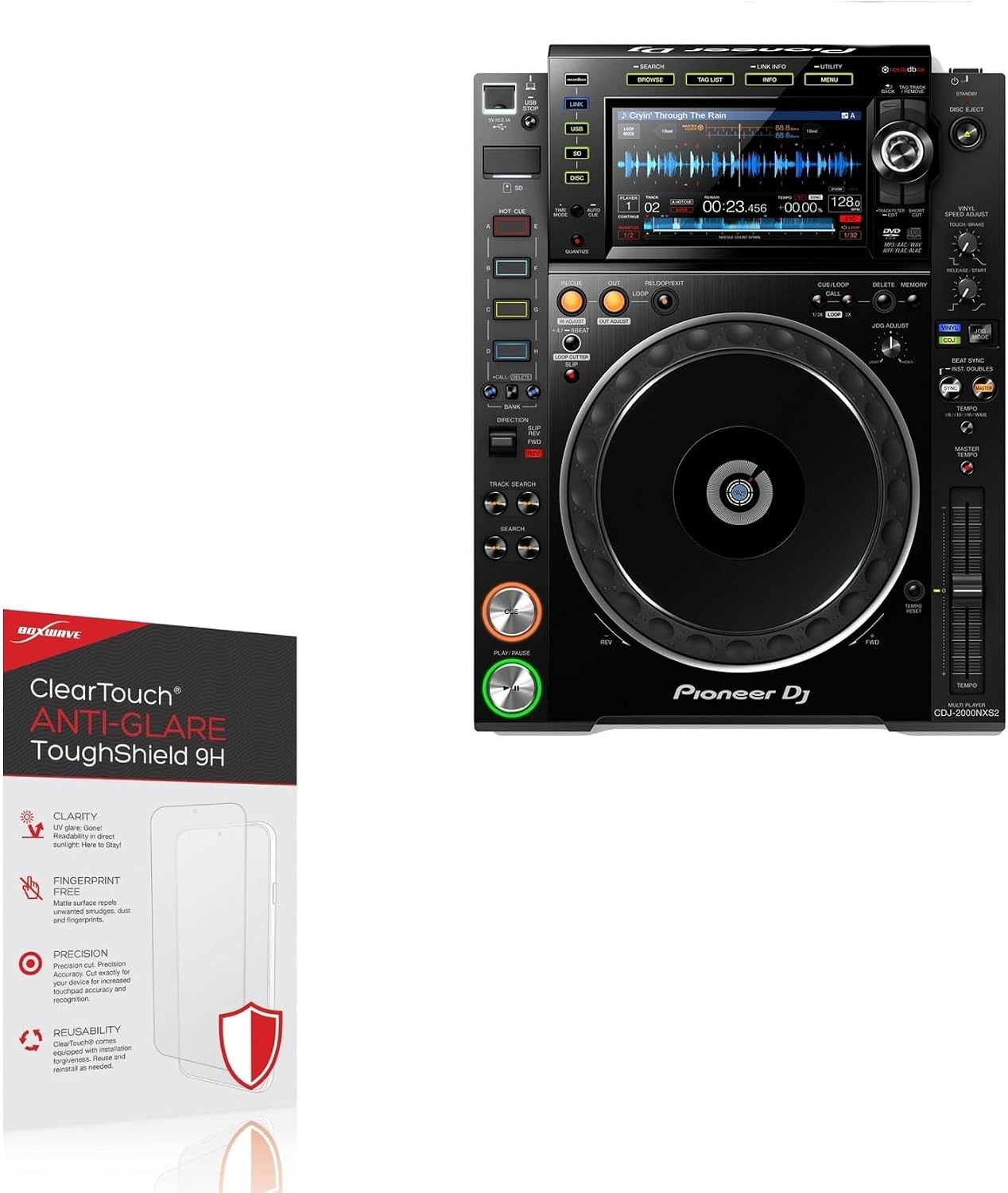 BoxWave Screen Protector Compatible with Pioneer CDJ-2000NXS2 - ClearTouch Anti-Glare ToughShield 9H (2-Pack), Anti-Glare 9H Tough Flexible Film Screen Protector