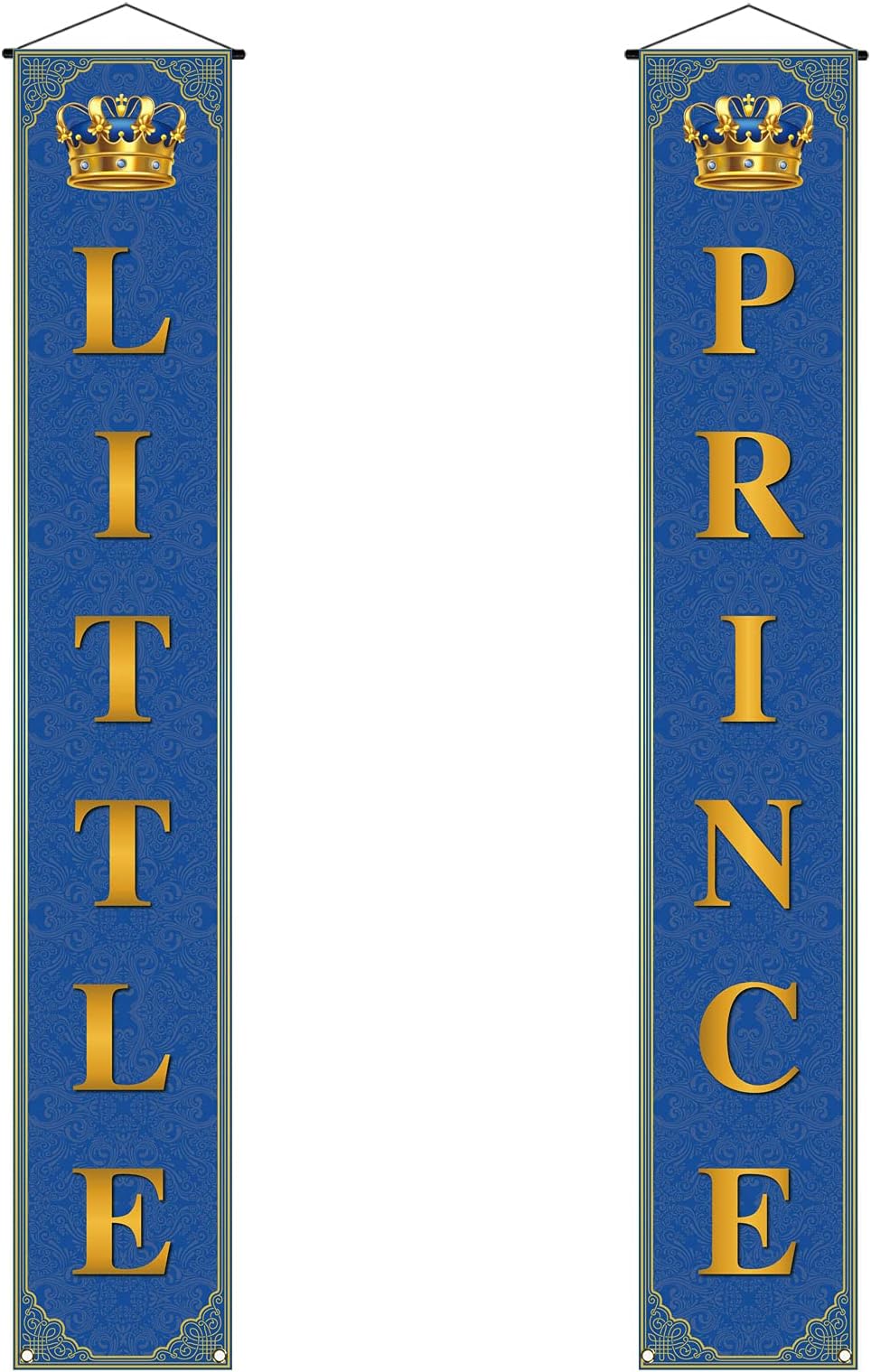 Royal Prince Baby Shower Decoration for Boy Little Prince Porch Banner Blue and Gold Little Prince Crown Royal Celebration Party Decor and Supplies