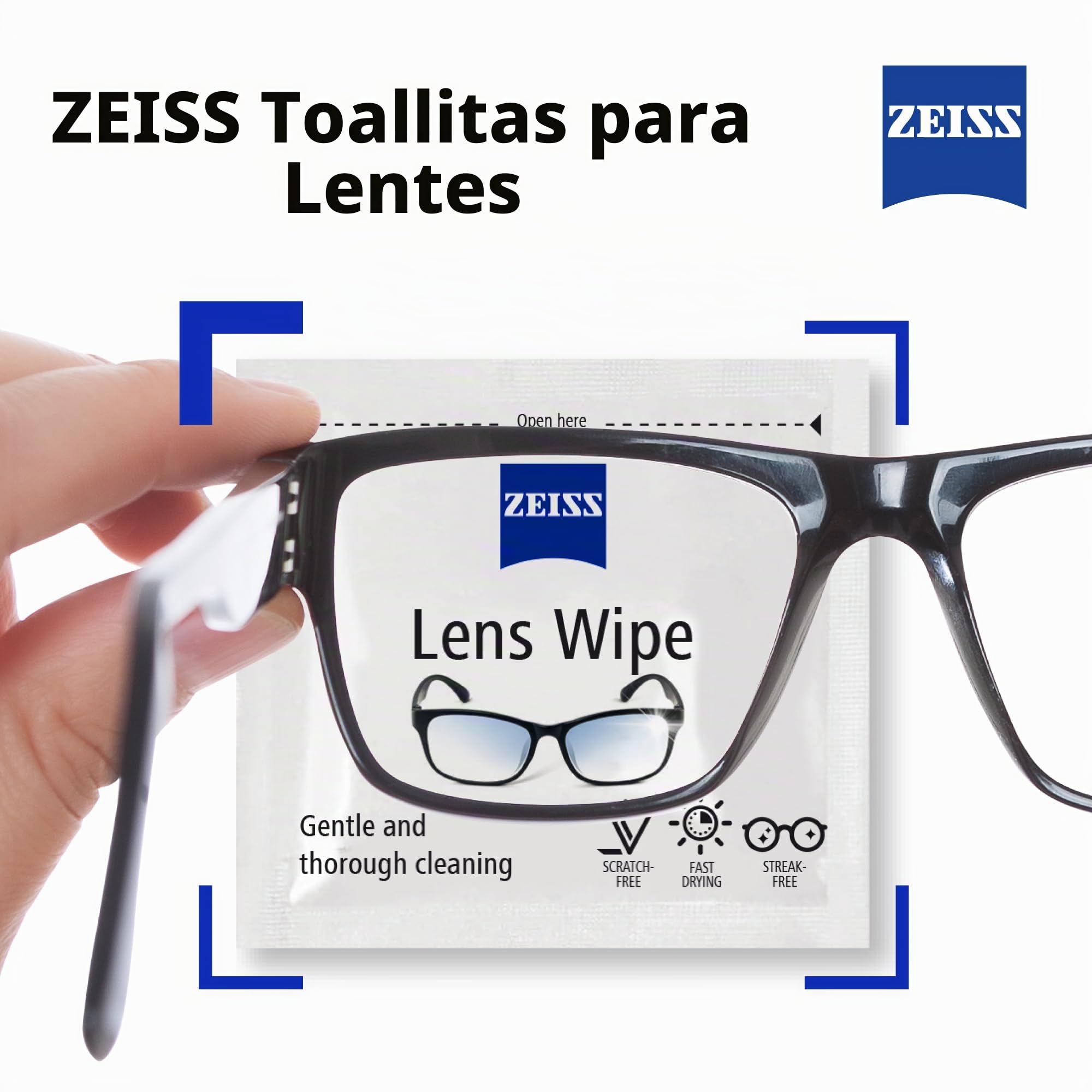 Zeiss - Toallitas para lentes, paquete de 200