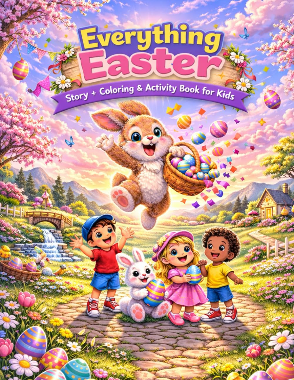 Everything Easter with Funny Bunny!: Story + Coloring + Activity Book for kids