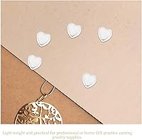 Vista 7 de EXCEART 100 piezas de aretes de silicona con forma de corazón, repuesto en forma de corazón, tapón trasero de goma para aretes
