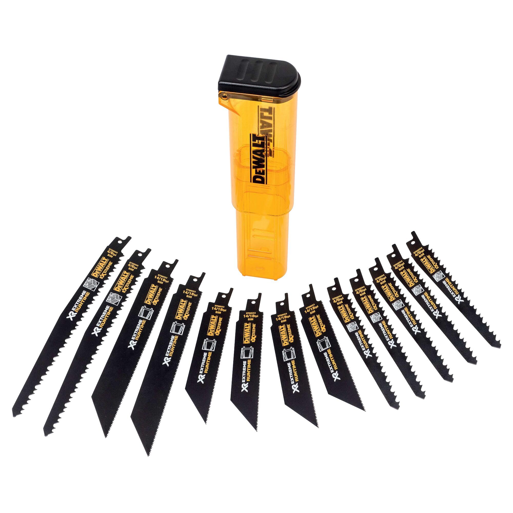 DeWalt, DT99550, QZ, Juego de 13 Hojas de Sierra Sable Bi, Metal XR EXTREME RUNTIME