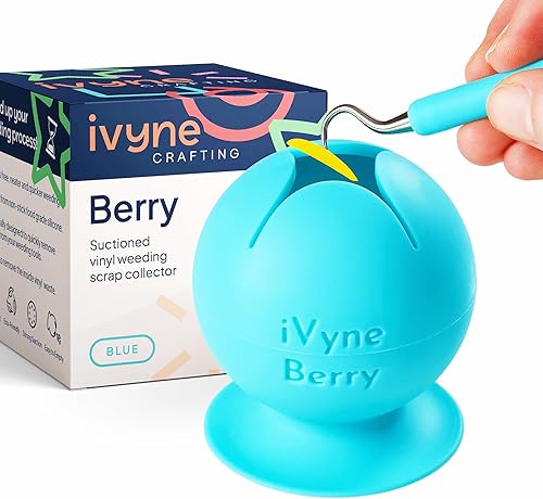 iVyne Berry Suctioned Vinyl Weeding Scrap Collector & Holder para herramientas de deshierbe para vinilo - Azul