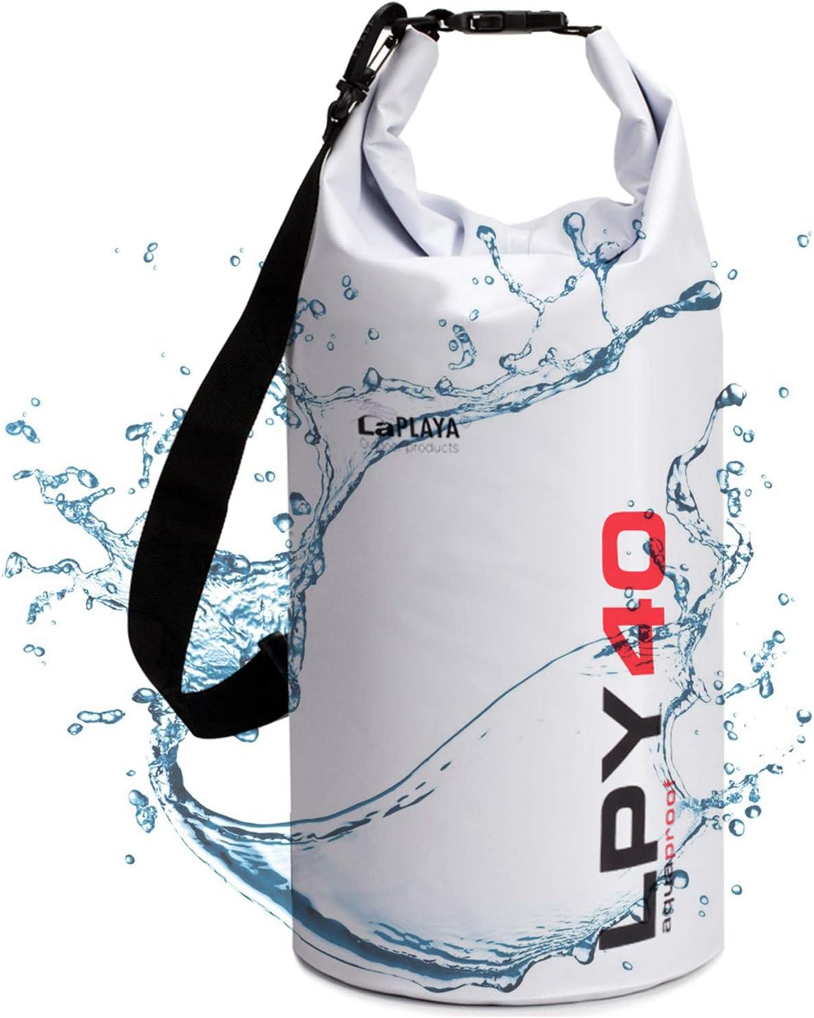 ALLCAMP 5L/10L/40L Premium Waterproof Bag, dry bag and long adjustable Shoulder Strap Included, Perfect for Kayaking/Boating/Canoeing/Fishing/Rafting/Swimming/Camping/Snowboarding (10L, white)