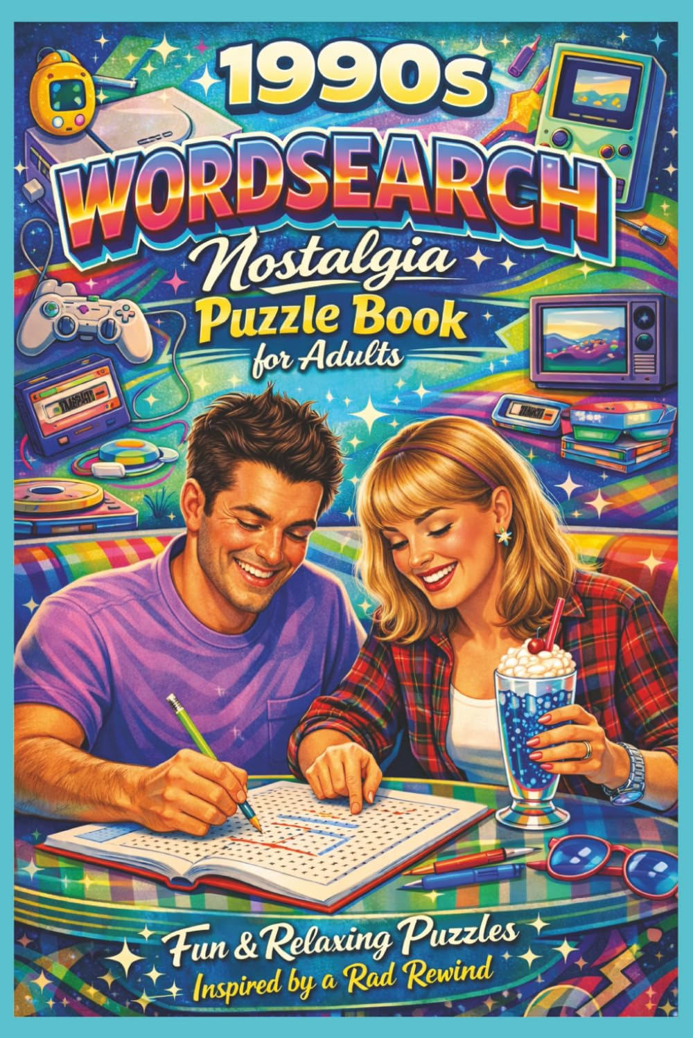 1990s Wordsearch Nostalgia Puzzle Book for Adults: 50 Fun & Relaxing Puzzles with 50 Solutions