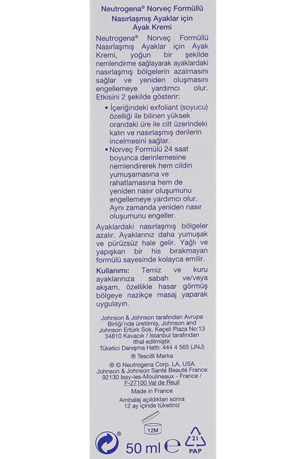 Neutrogena Norveç Formülü Nasırlaşmış Ayaklar İçin Ayak Kremi, 50ml