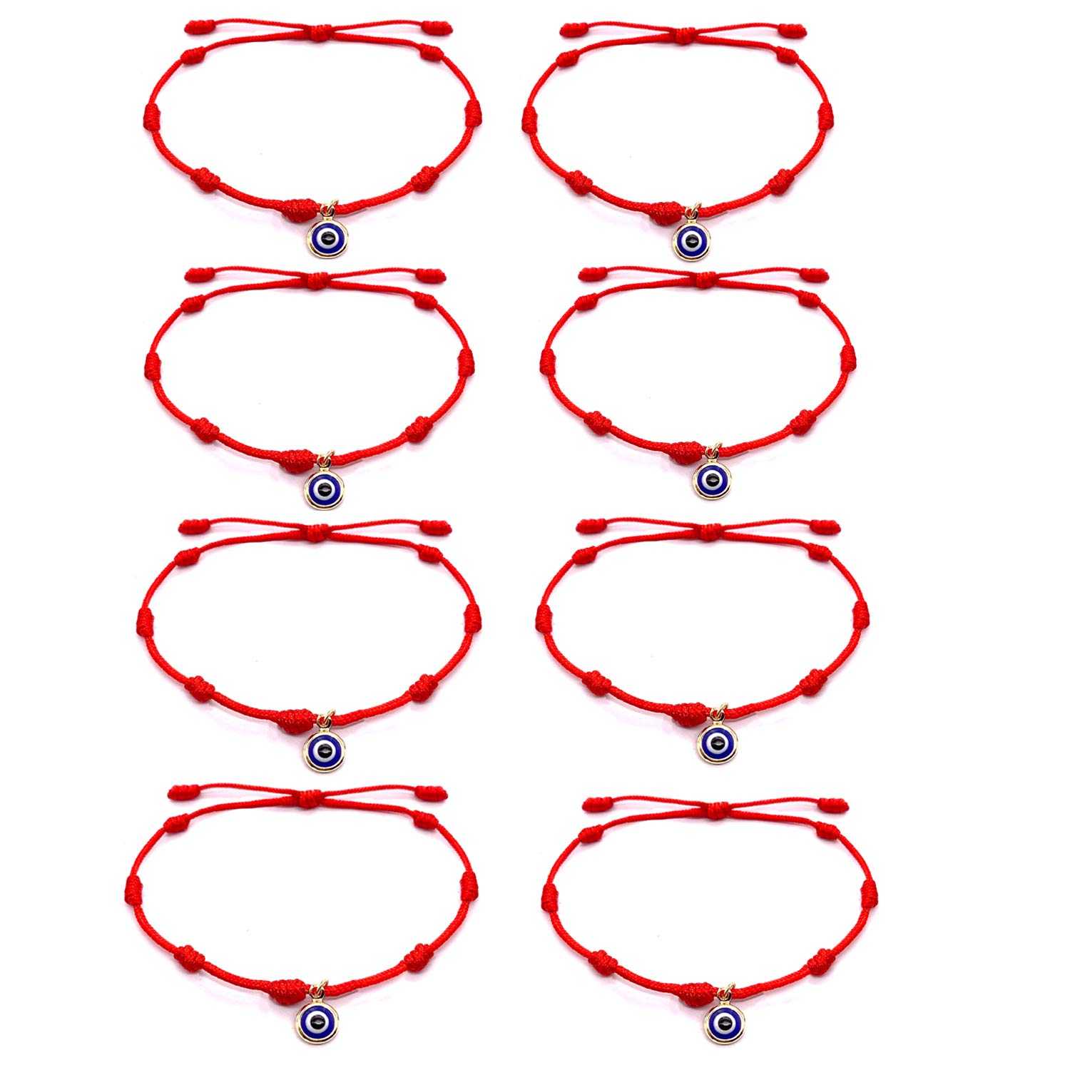 6-8 Evil Eye Bracelet for Women Red String Rope Handmade Adjustable Waterproof Lucky Ojo Bracelets for Men