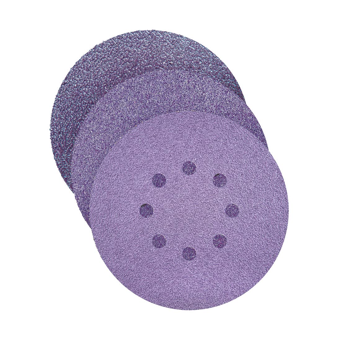 Dischi abrasivi 150 mm, 8 fori (50 Pz.) G60 | p. levigatrici rotorbitali, miscela di ceramica, supporto a gancio e anello