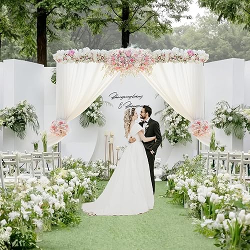 Miniatura 2 de EMART Kit de soporte de fondo de tubo y cortina, soporte de fondo resistente de 10 x 10 pies, marco de metal ajustable para telón de fondo, soporte