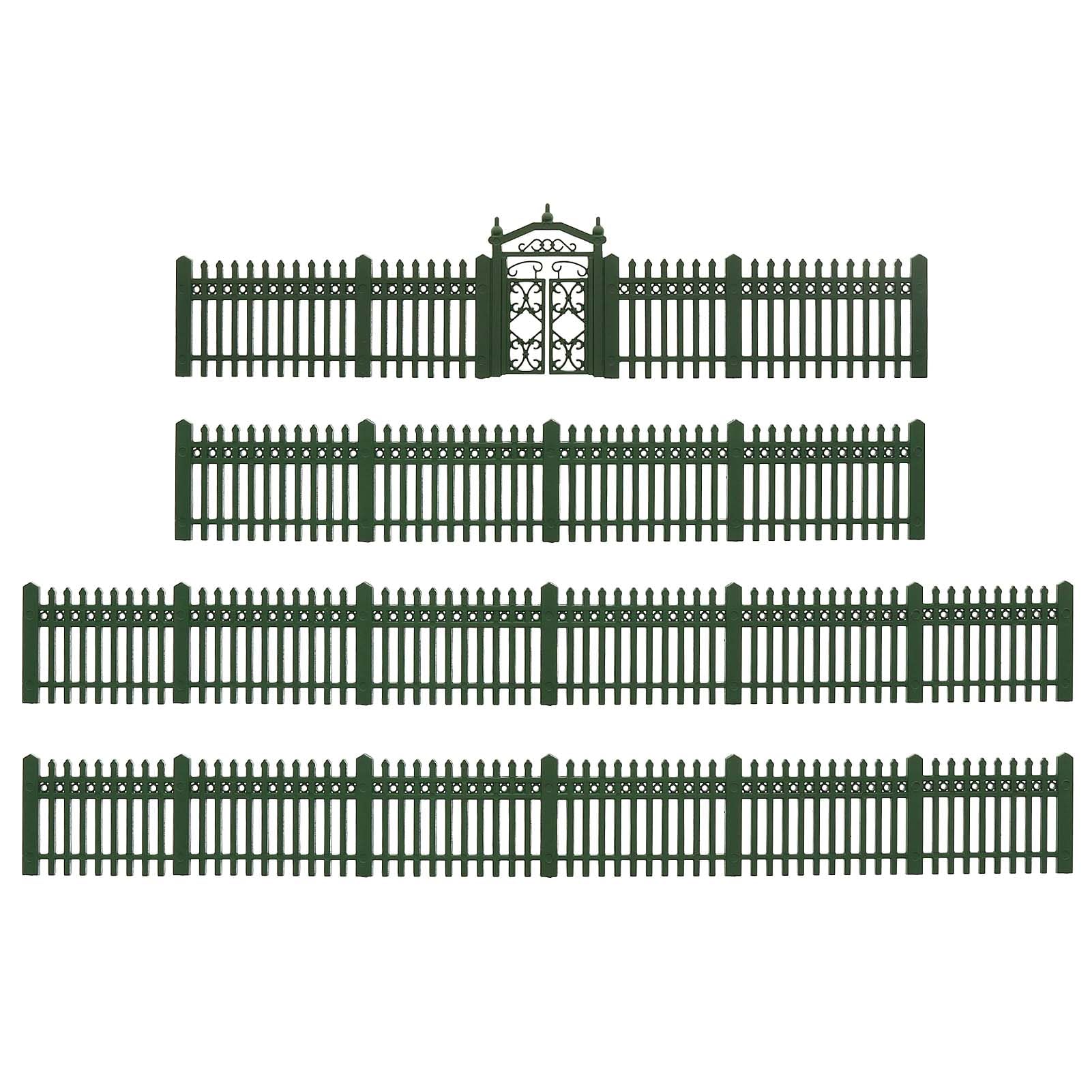 Clôtures échelle O avec portails pour animer les scènes de gares et de villages miniatures