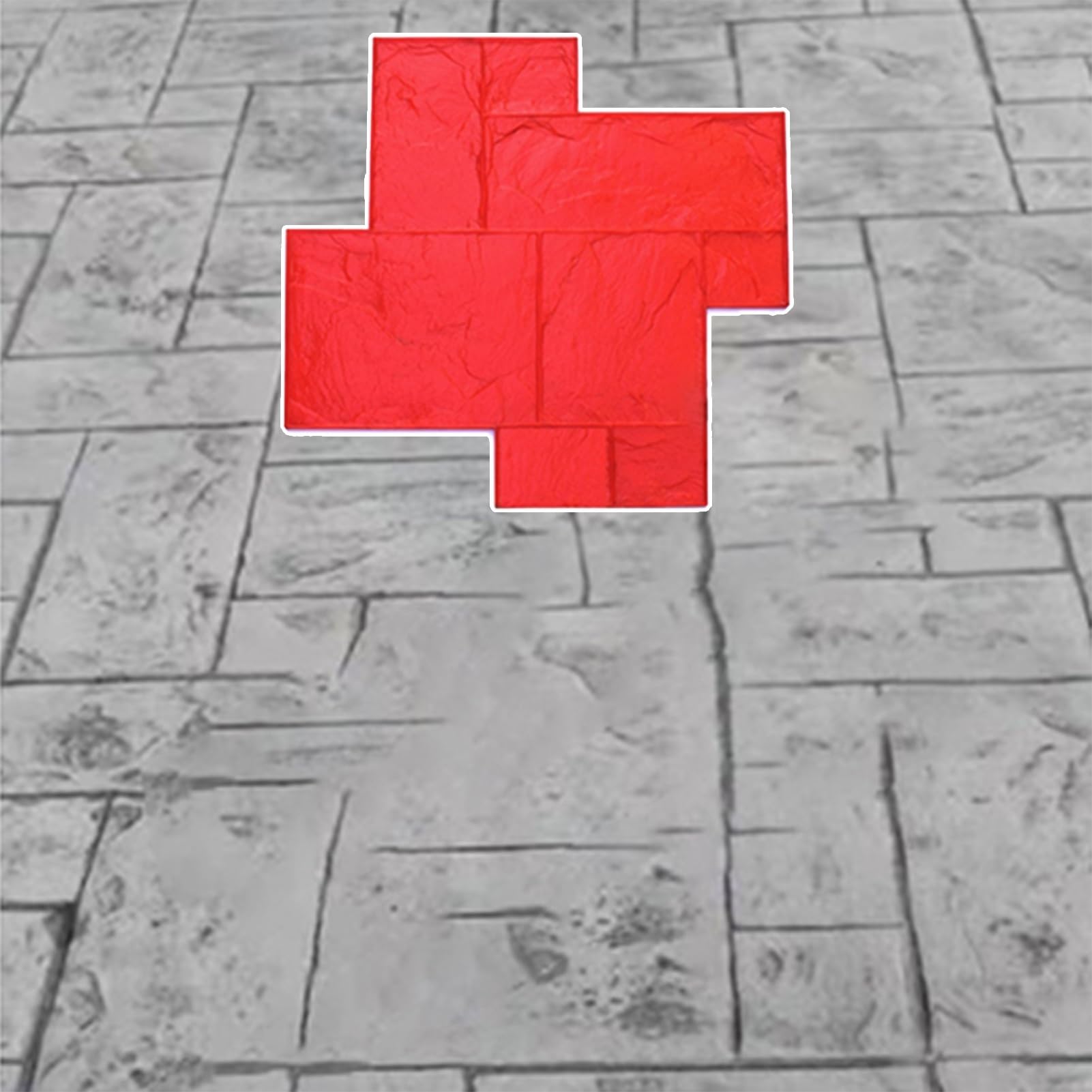 JYBNBBE PU Concrete Stamps Mats for DIY Paving, Realistic Stone Pattern Concrete Pavement Mold, Outdoor Flagstone Texture Cement Pad for Pathways (Style 1)
