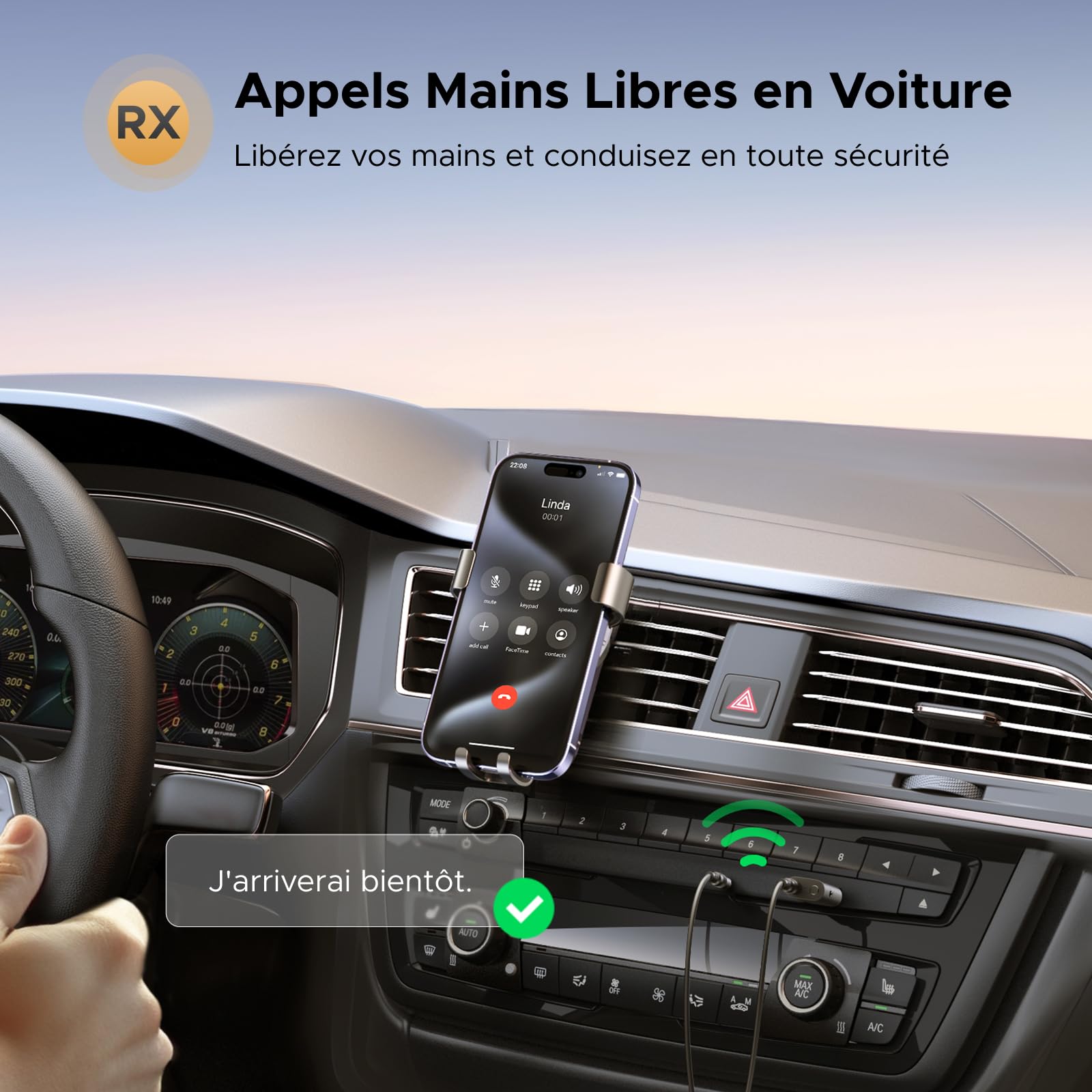 UGREEN Adaptateur Jack Bluetooth 5.4 pour TV Télé Émetteur Récepteur 2 en 1 pour Voiture Prise Aux 3.5mm Transmetteur Auxiliaire Audio pour Casque Écouteurs Enceinte Amplificateur