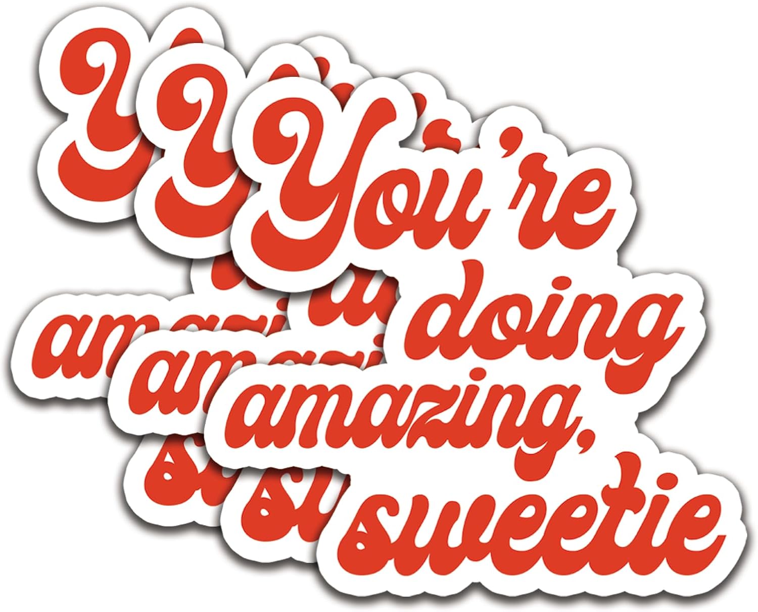 (3pcs) you're doing amazing, sweetie sticker inspirational quotes sticker quotes funny decal waterproof vinyl stickers adult for laptop kindle car tumbler water bottle mug phone notebook - size 3”x3”