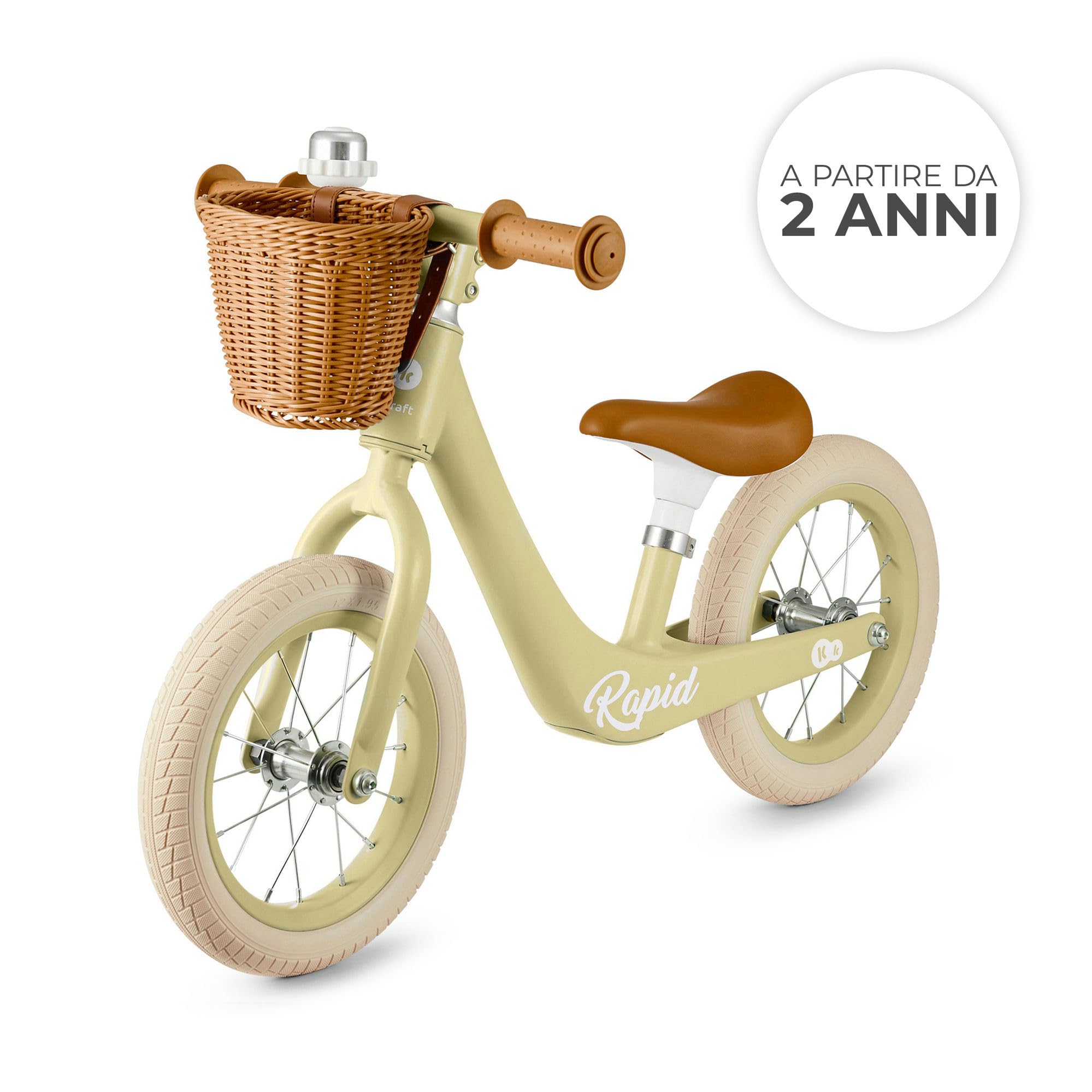 Kinderkraft RAPID2 Bicicletta in metallo, Bici senza pedale, Giocattoli per bambini da 2 anni a 35 kg