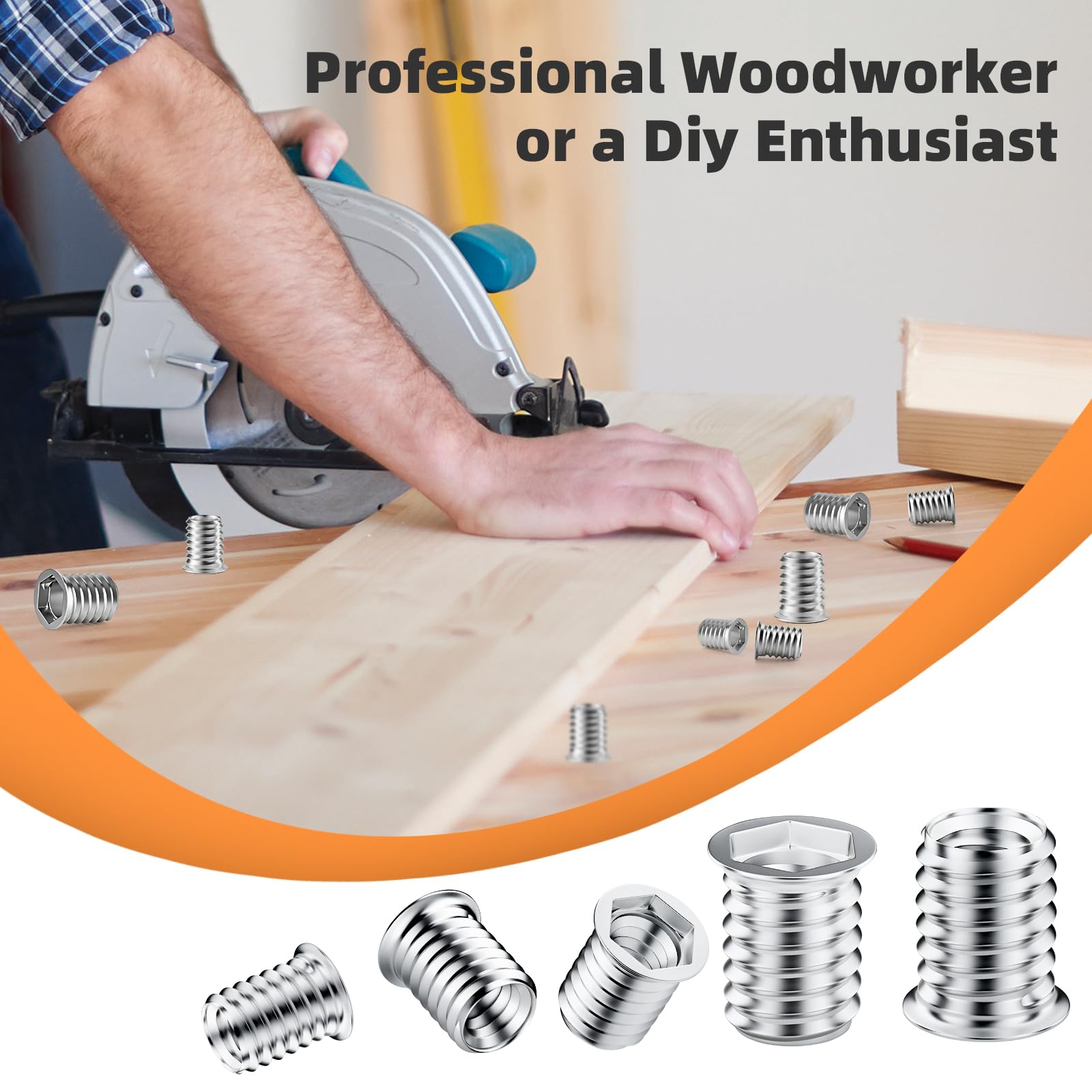 Set Inserti Filettati DN DENNOV 125 Pz - M5, M6, M8, M10 Per Legno E Mobili