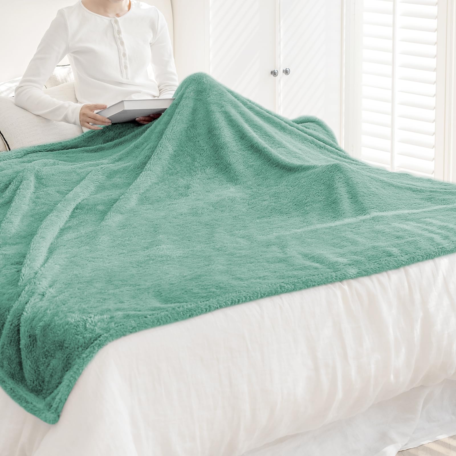 Coperta In Flanella Con Cactus GLOBLELAND – 150x130 Cm, Verde Morbido, Lavabile, Perfetta Per Divano E Letto