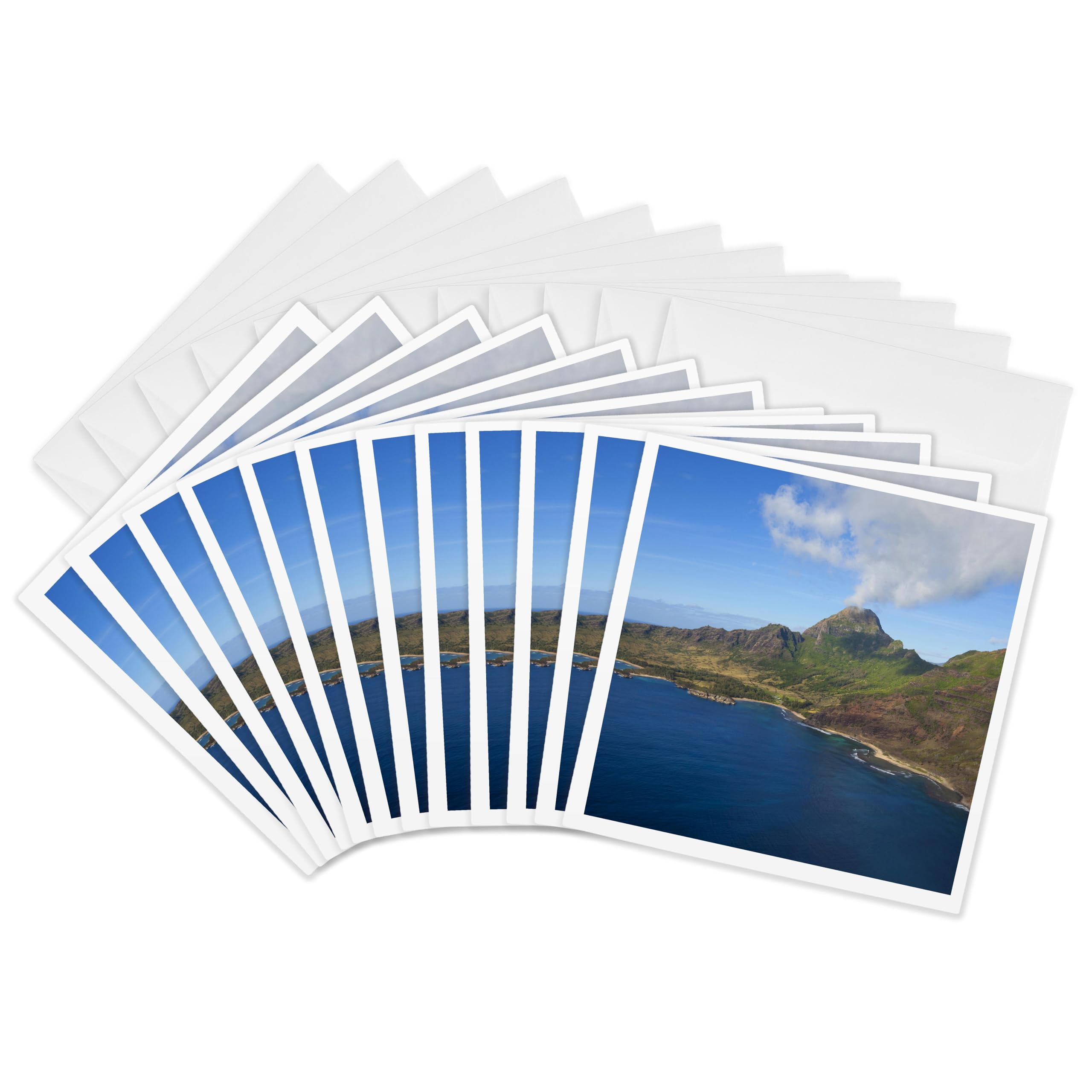 3dRose gc_144052_2 6 x 6-Inch "Kipukai, Haupu Range, Kauai, Hawaii, USA - Us12 Dpb2473 - Douglas Peebles" Greeting Card (Set of 12)