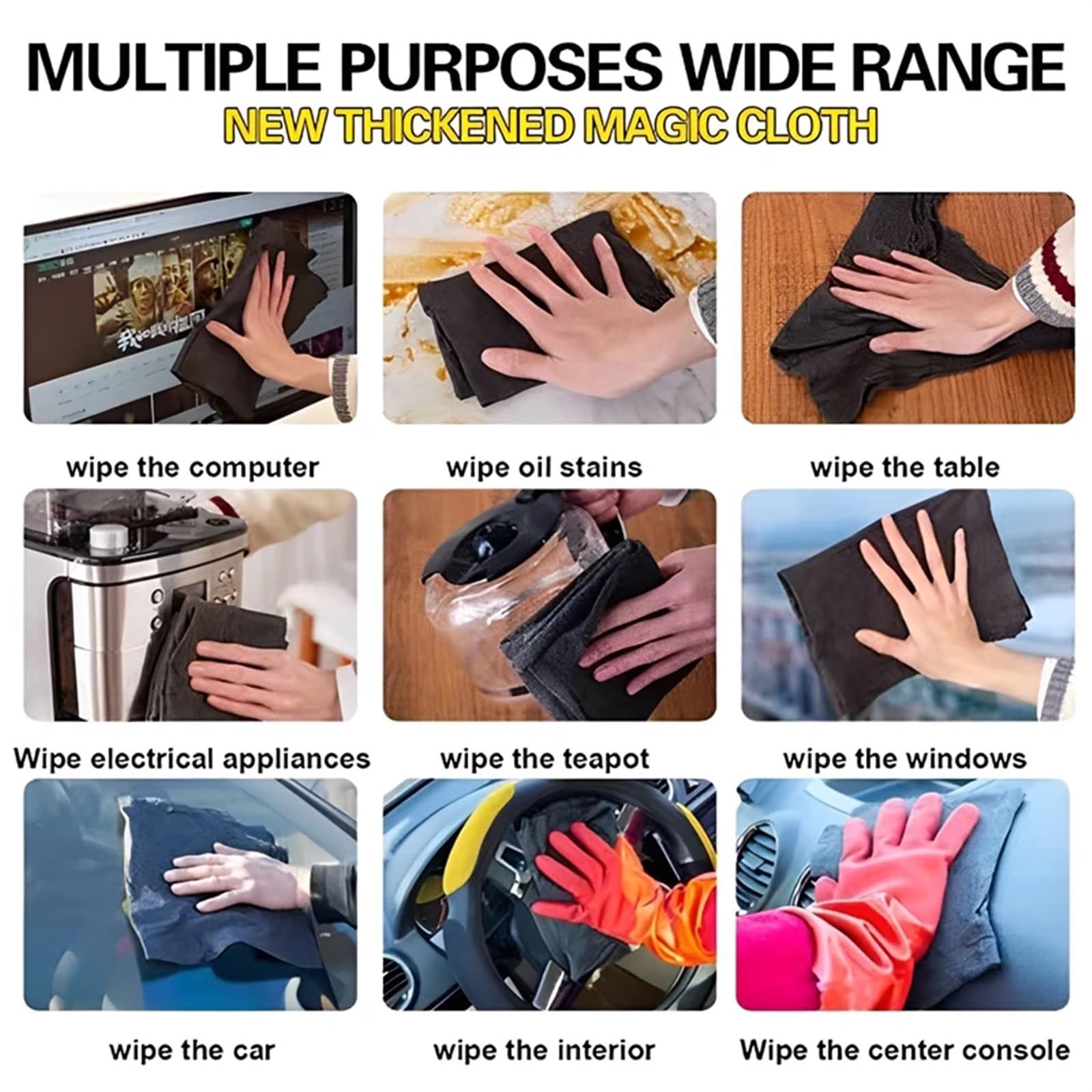 Lappen 1/2/5Pcs Verdicktes Magisches Reinigungstuch Wiederverwendbare Keine Spuren Waschen Glas Wischen Lumpen Auto Fenster Spiegel polieren Lappen Küche Handtuch(40x50cm,5pcs)
