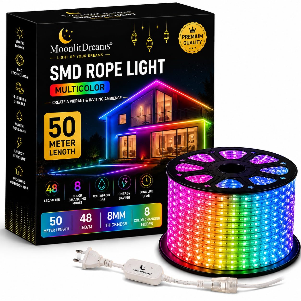 MoonlitDreams LED Rope Light - Waterproof & Flexible -14