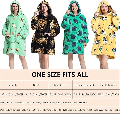 Miniatura 7 de Manta con capucha para mujeres y hombres, sudadera de sherpa de gran tamaño con bolsillo gigante, Corgi