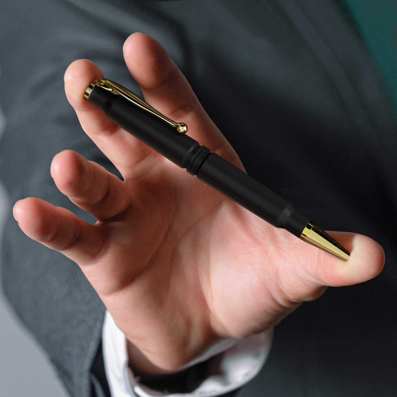 .308 Real Authentic Brass Casing Refillable Twist Pen - Tactical Gift Box - Matte Black