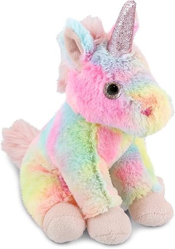 DolliBu Rainbow Unicorn Stuffed Animal Soft Huggable Unicorn Stuffed Toy, Adorable Playtime Fantasy Plush Toy, Cute Cuddle Gifts for Kids and Adults 9 Inch