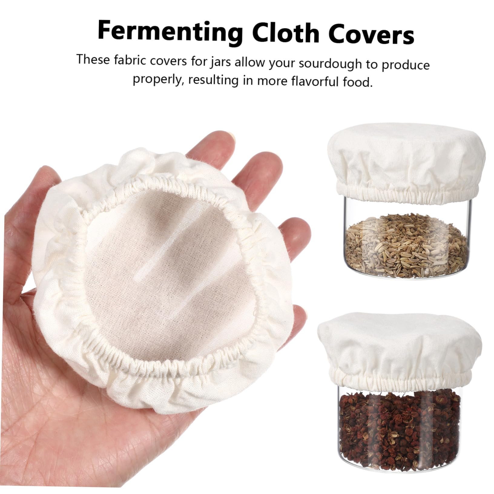 5 Baumwoll-Deckel Für Sauerteig-Gläser - Atmungsaktiv & Wiederverwendbar
