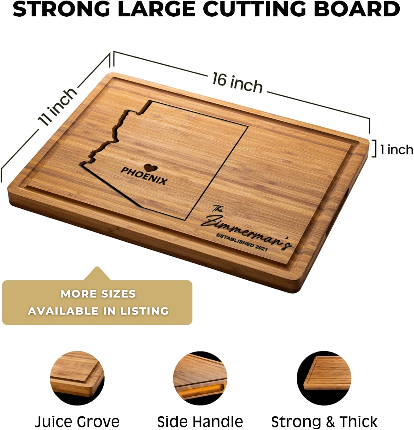 Arizona Cutting Board Personalized, Bamboo State Cutting Boards, Arizona Themed Gifts and Souvenirs, Arizon Home Decor Cutting Board - Image 5