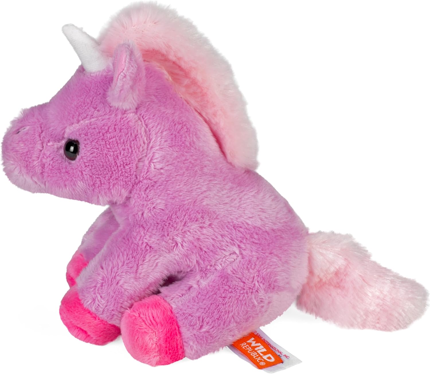 Wild Republic Pocketkins Eco Unicorn Lavender, Stuffed Animal, 5 Inches, Plush Toy, Made from Recycled Materials, Eco Friendly