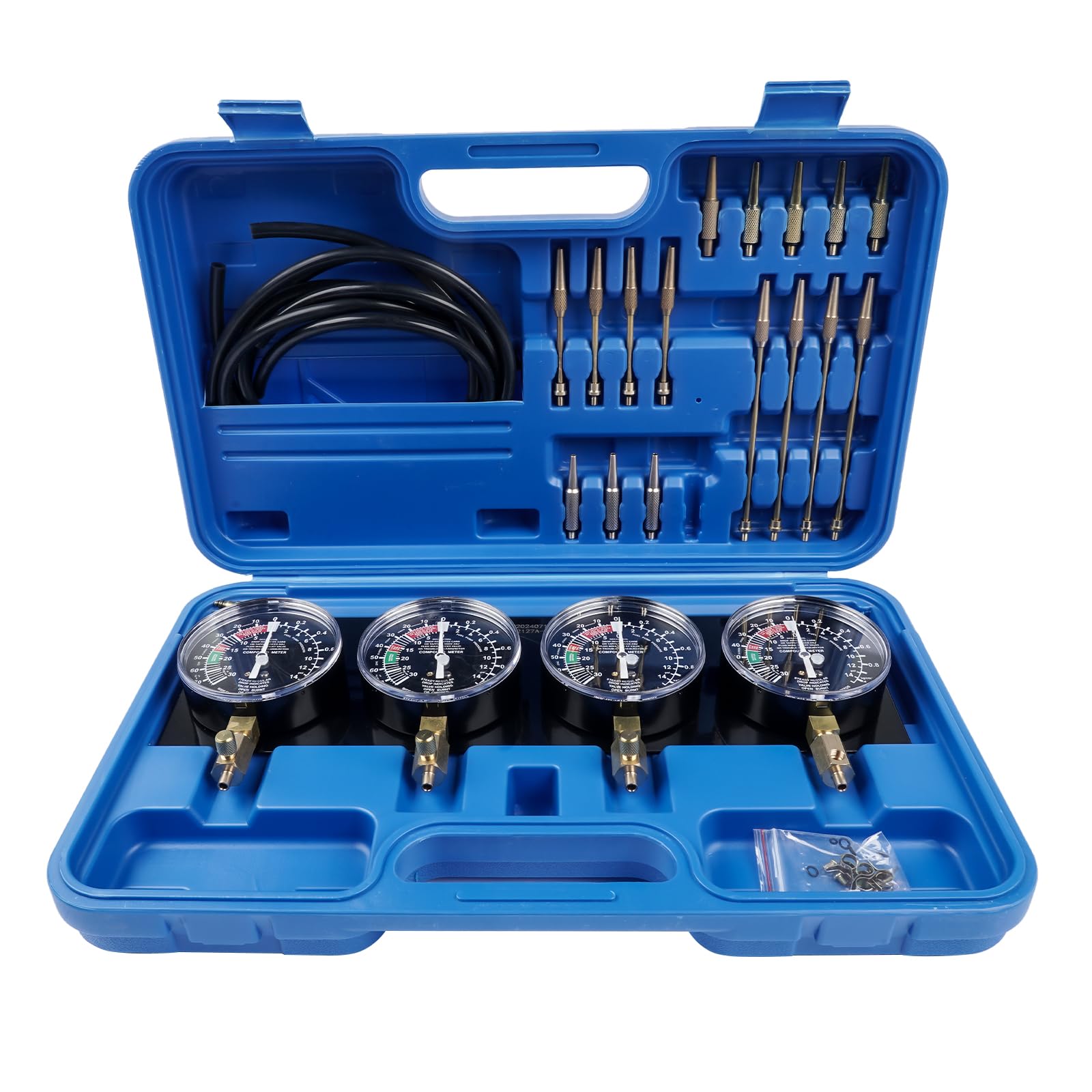 Tester Sincrono 4 Carburatori Blu, per Auto e Moto, Sincronizzazione Carburatore a Vuoto, Regolazione Motore GLOSSY AUTO PARTS