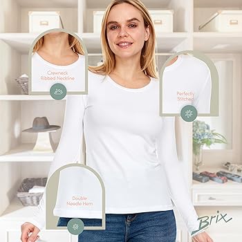 Brix Women's Crewneck Modal T-Shirt - Long Sleeve Super Soft