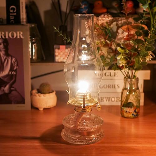 Miniatura 8 de 2 piezas de lámpara de aceite de vidrio transparente de 3 x 8 12 pulgadas, reemplazo de chimenea para vintage y restauración de lámparas antiguas de