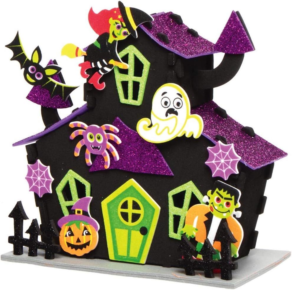 Baker Ross AX257 Halloween Haunted House Craft Kits - Pack of 2, for Halloween Decorations, Arts and Crafts, Gifts and Party Activities
