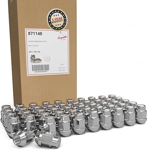 Vista 40 de Wheel Accessories Parts 20 piezas M14x1.5 14x1.5 Rosca corta camión corto 1.50 pulgadas de largo Tuercas estriadas cromadas 6 ranuras hexagonales