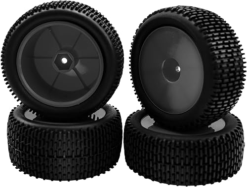 Miniatura 4 de OD 88mm3.46" Neumático de goma delantero trasero y llantas de plástico 0.472 in cubo hexagonal compatible con Redcat Tornado Shockwave HPI HSP