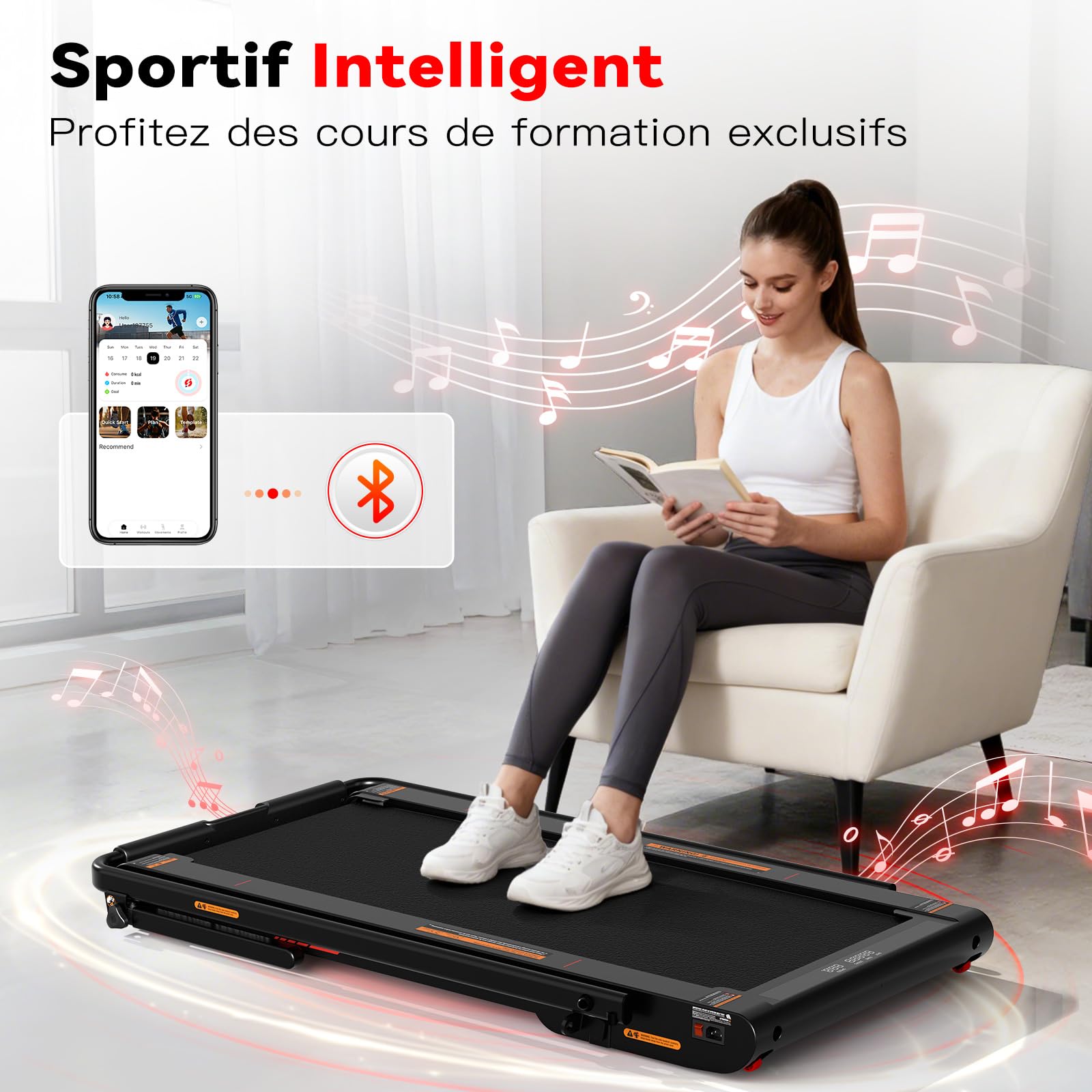 Tapis De Marche Vibrant Sperax 4-en-1 – Inclinaison Motorisée 10 Niveaux, Vitesse 6 Km/h, Compatible App, Télécommande Incluse, Pour Maison Ou Bureau (orange Foncé)