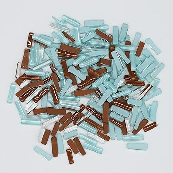 Sweven Art Mosaic Tiles, 5x20mm Thin Pipes, 5mm Thick, Light Blue & Brown (Pack of 200Gms)