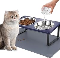 Vista 15 de Tazón de comida para gatos elevado de acero inoxidable para 3 tazones, tazón reemplazable para gatos de 4.7 pulgadas, paquete de 3