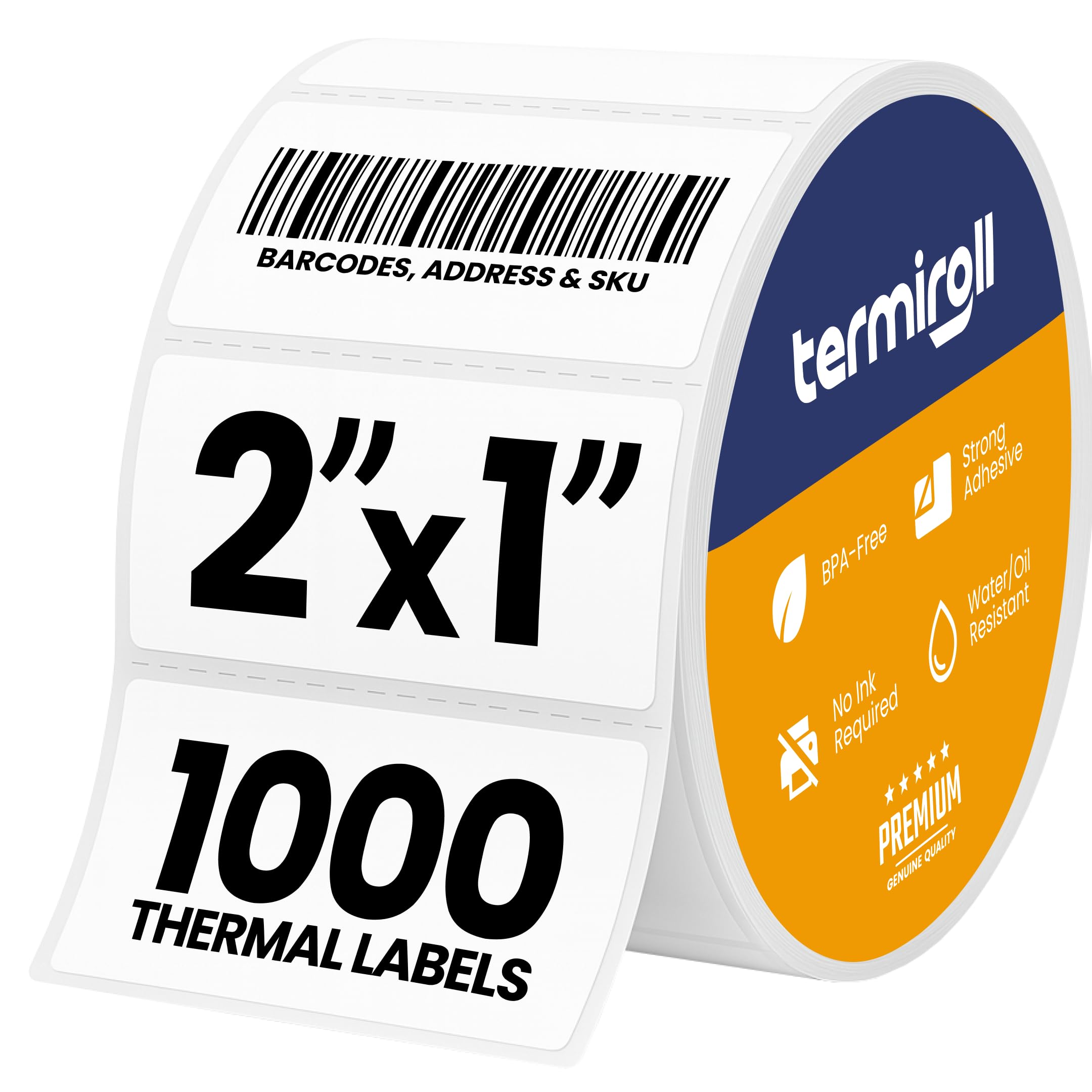 2x1 Thermal Labels, 1000 Perforated FNSKU, SKU &amp; Barcode Labels