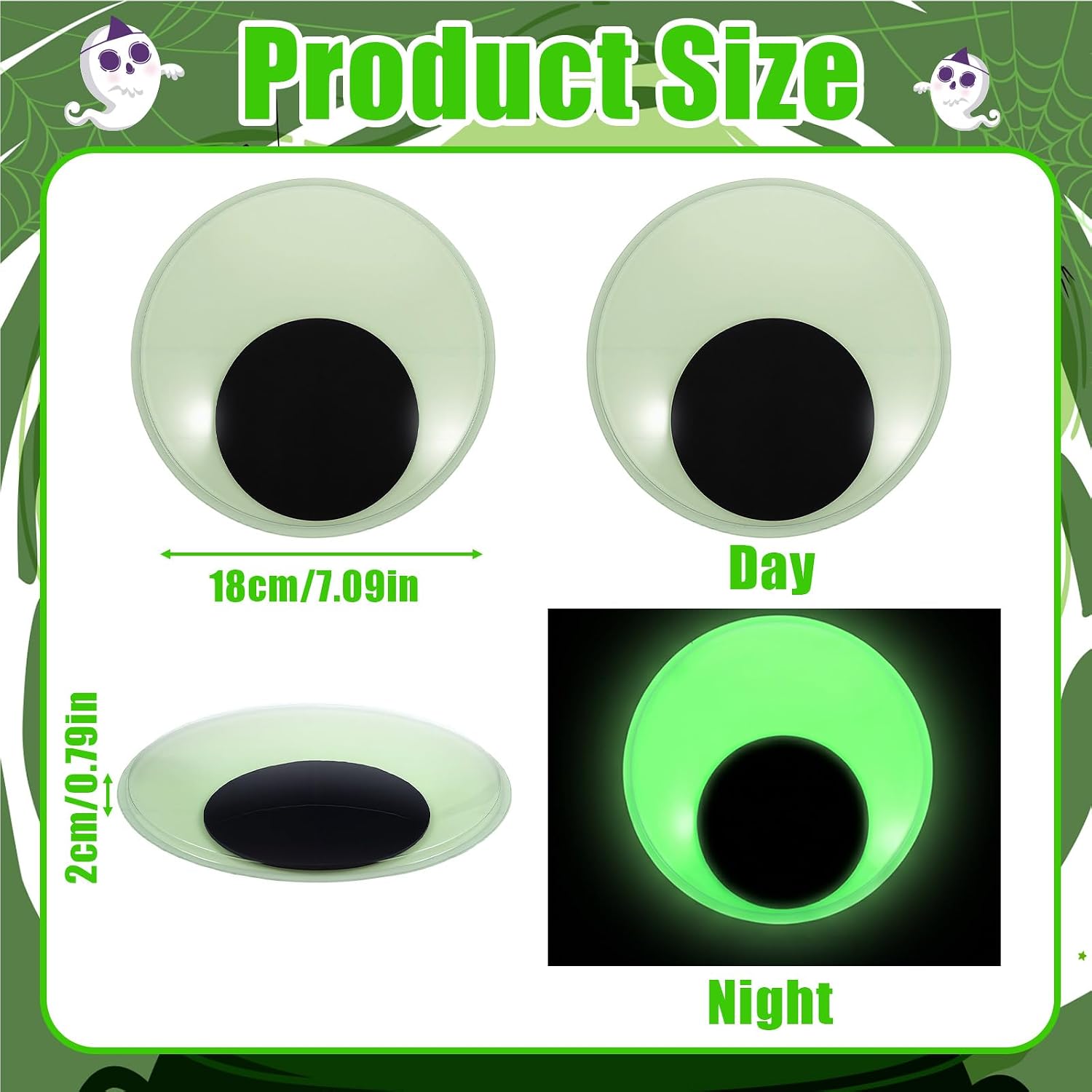 2 Pcs Giant Googly Eyes, 7 Inch Glow in The Dark Large Googly Eyes