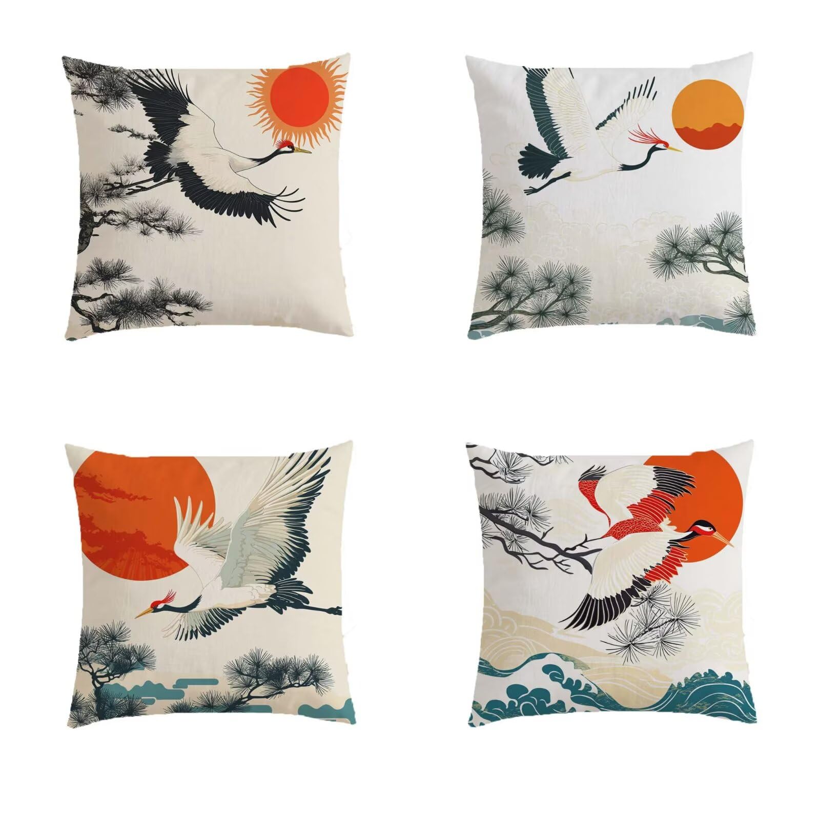 Housse coussin extérieur 80x80cm imperméable orange brûlée carré