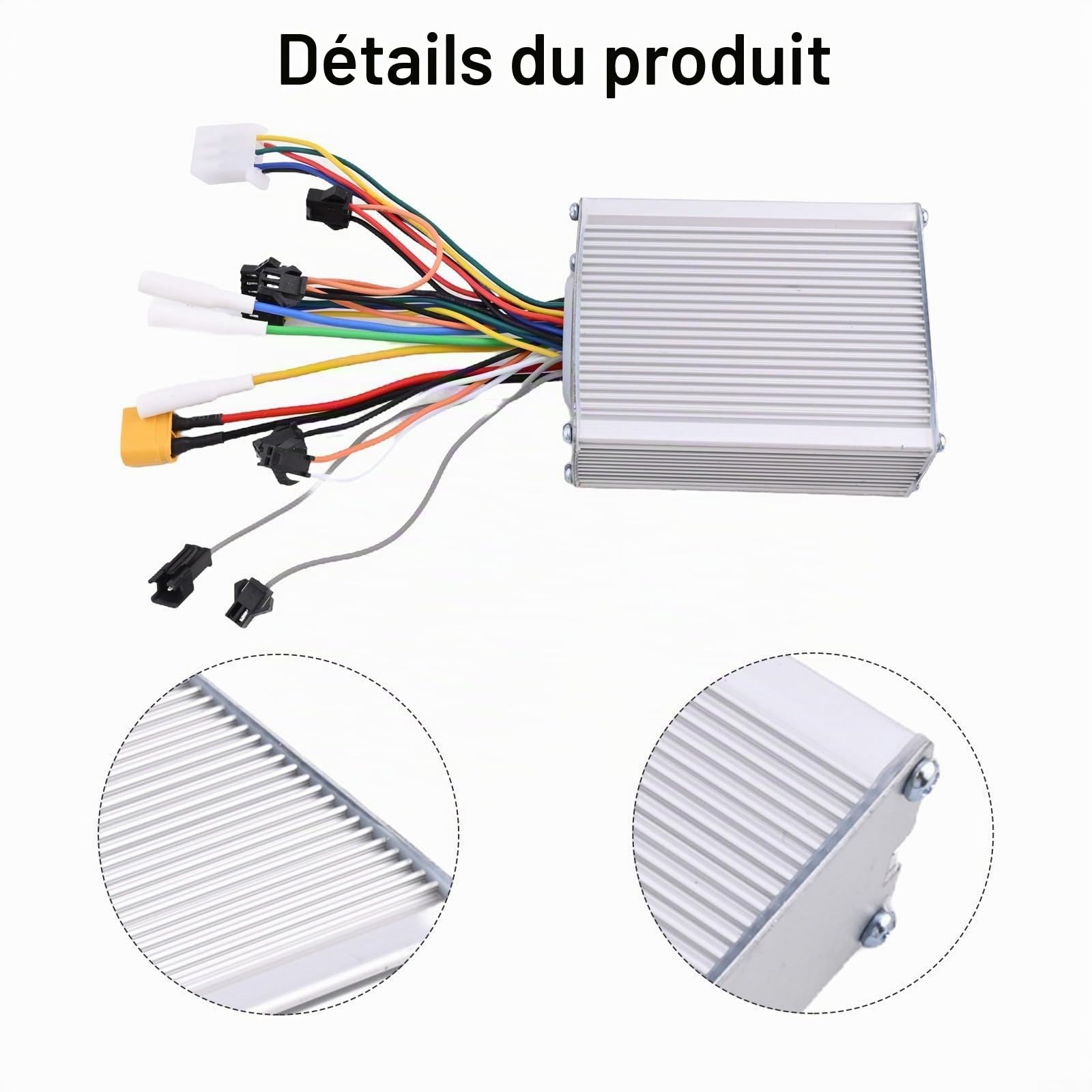 Contrôleur de scooter électrique haute performance pour moteurs sans balais, prend en charge les options de tension de 36 V à 60 V