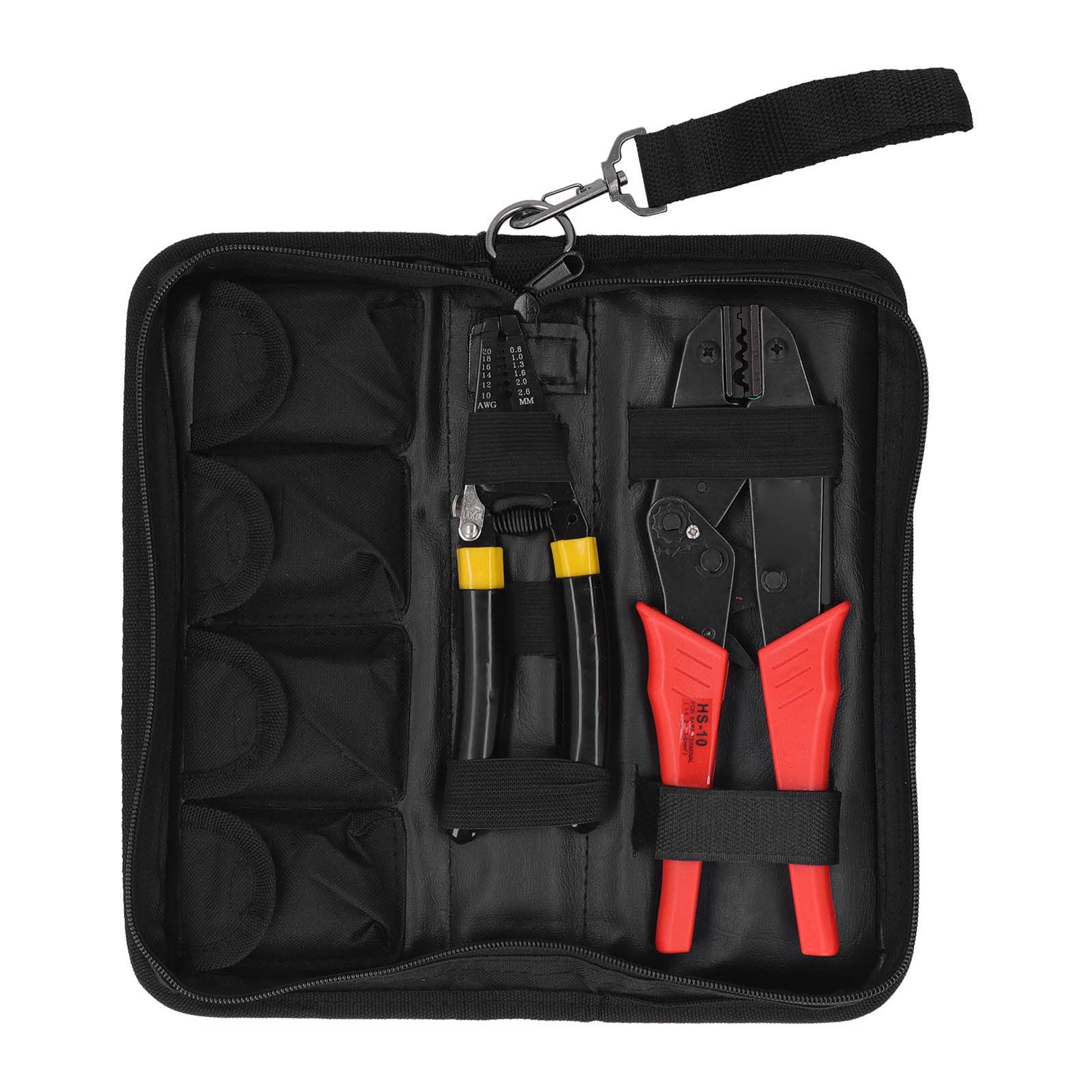 FTVOGUE Kit di Strumenti per Crimpare Cavi a Cricchetto, Kit di Pinze per Connettori Terminali in Acciaio Inossidabile con Gamma di Crimpatura da 1,5 a 6 Mm2, 4 Ganasce Intercambiabili e Spelafili