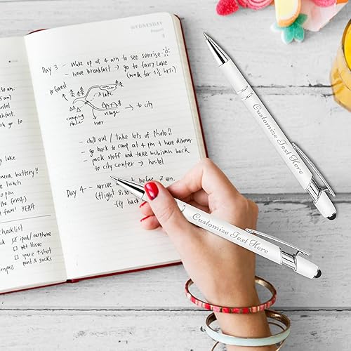 Miniatura 5 de Hasta 500 bolígrafos personalizados a granel con logotipo de mensaje de nombre empresarial bolígrafos grabados personalizados con lápiz digital para