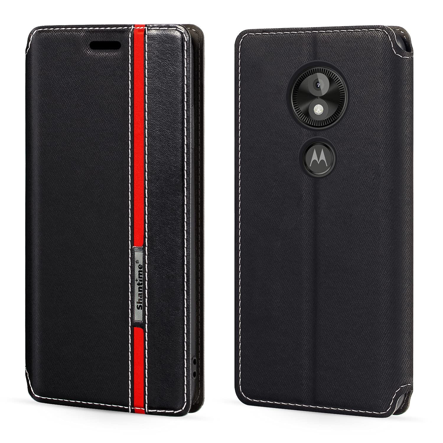 Cover Portafoglio Con Supporto Per Motorola Moto E5 Play - Custodia Flip In Pelle Artificiale Con Chiusura Magnetica, Stampa Gatto E Farfalla - 3